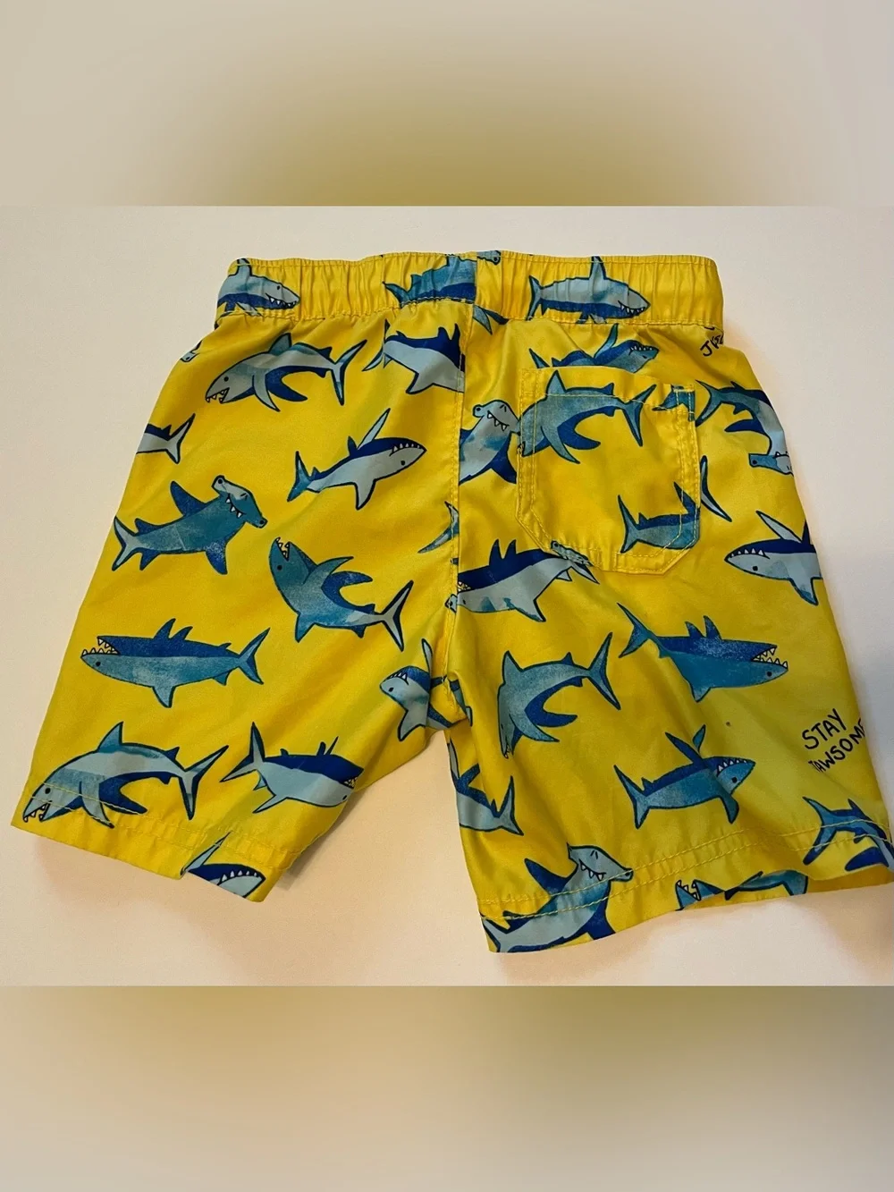 Old Navy Kids Yellow Shark Print Swim Shorts - 3T